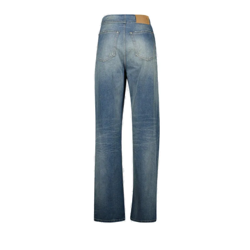 Distressed Washed Denim Jeans