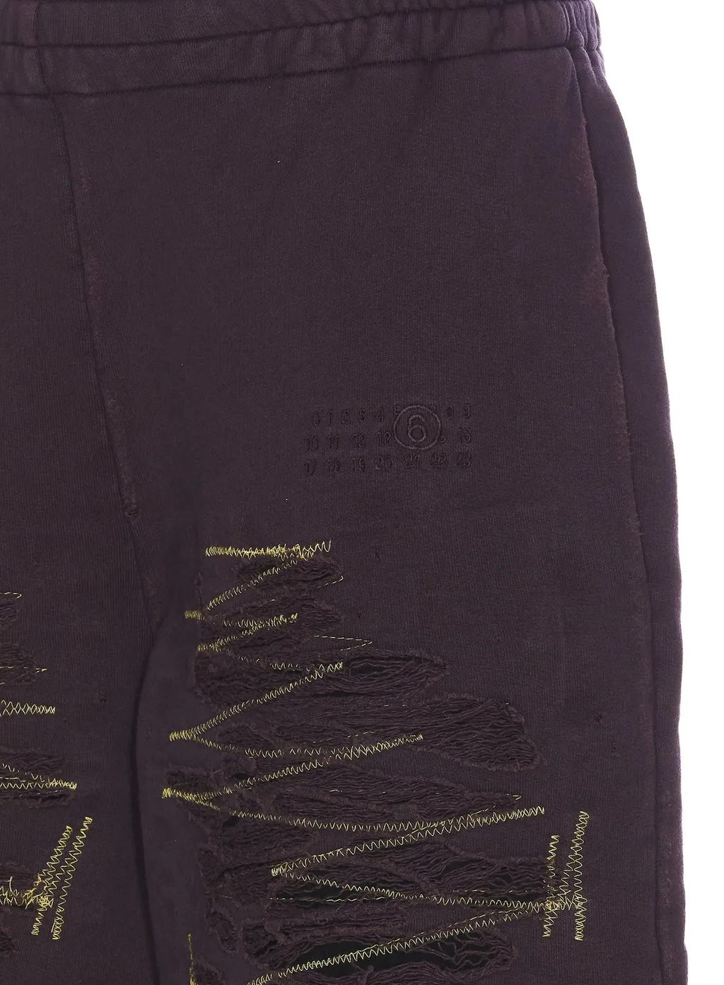 Numbers-Motif Wide-Leg Track Pants