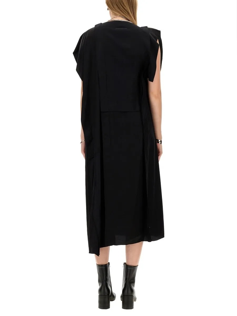Single-Sleeved Crewneck Maxi Dress