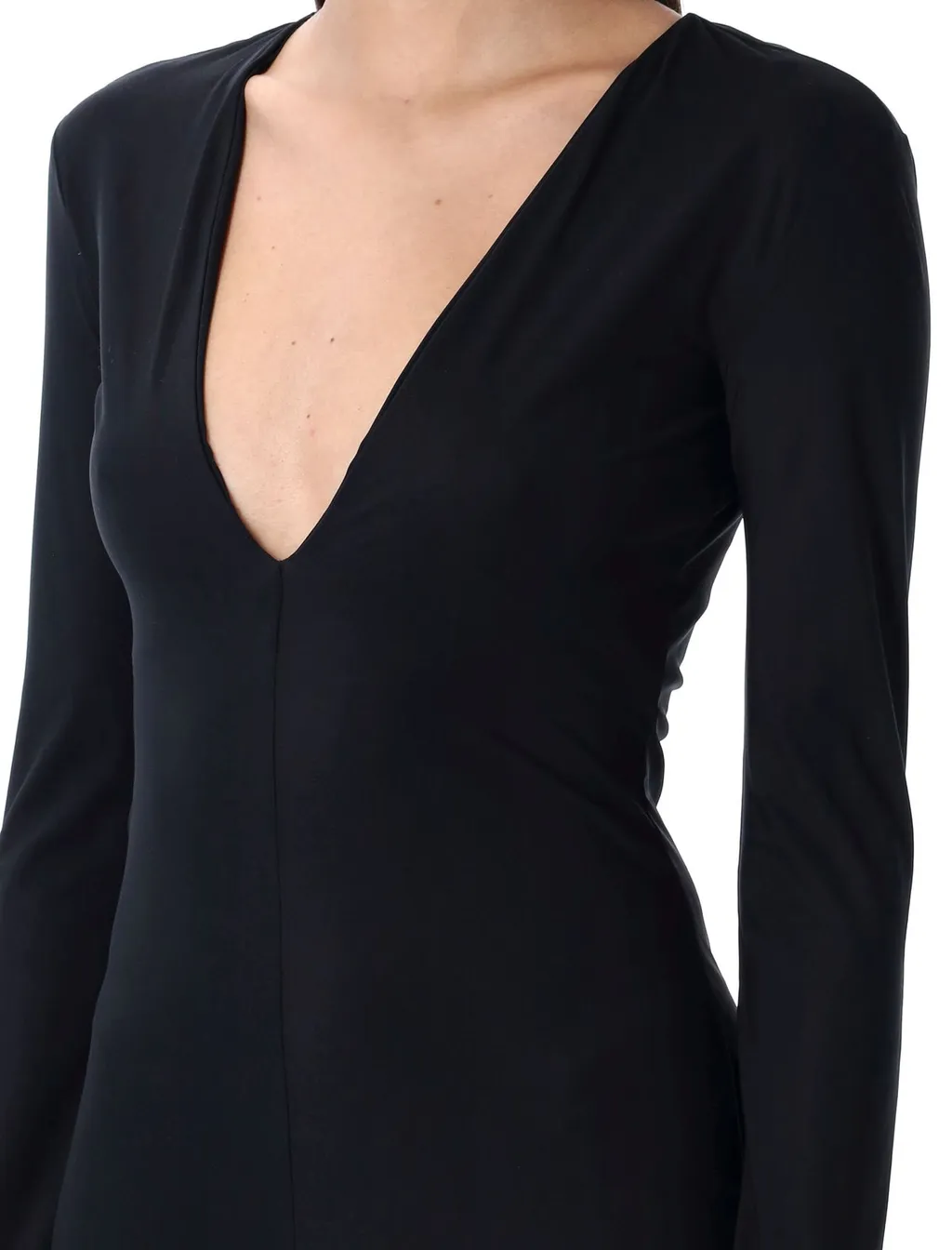 V-Neck Long-Sleeved Dress