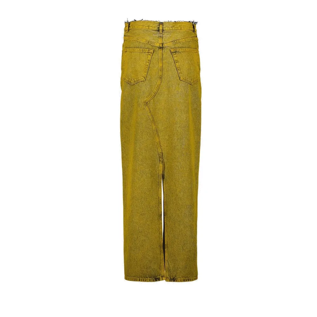 Straight Hem Denim Maxi Skirt