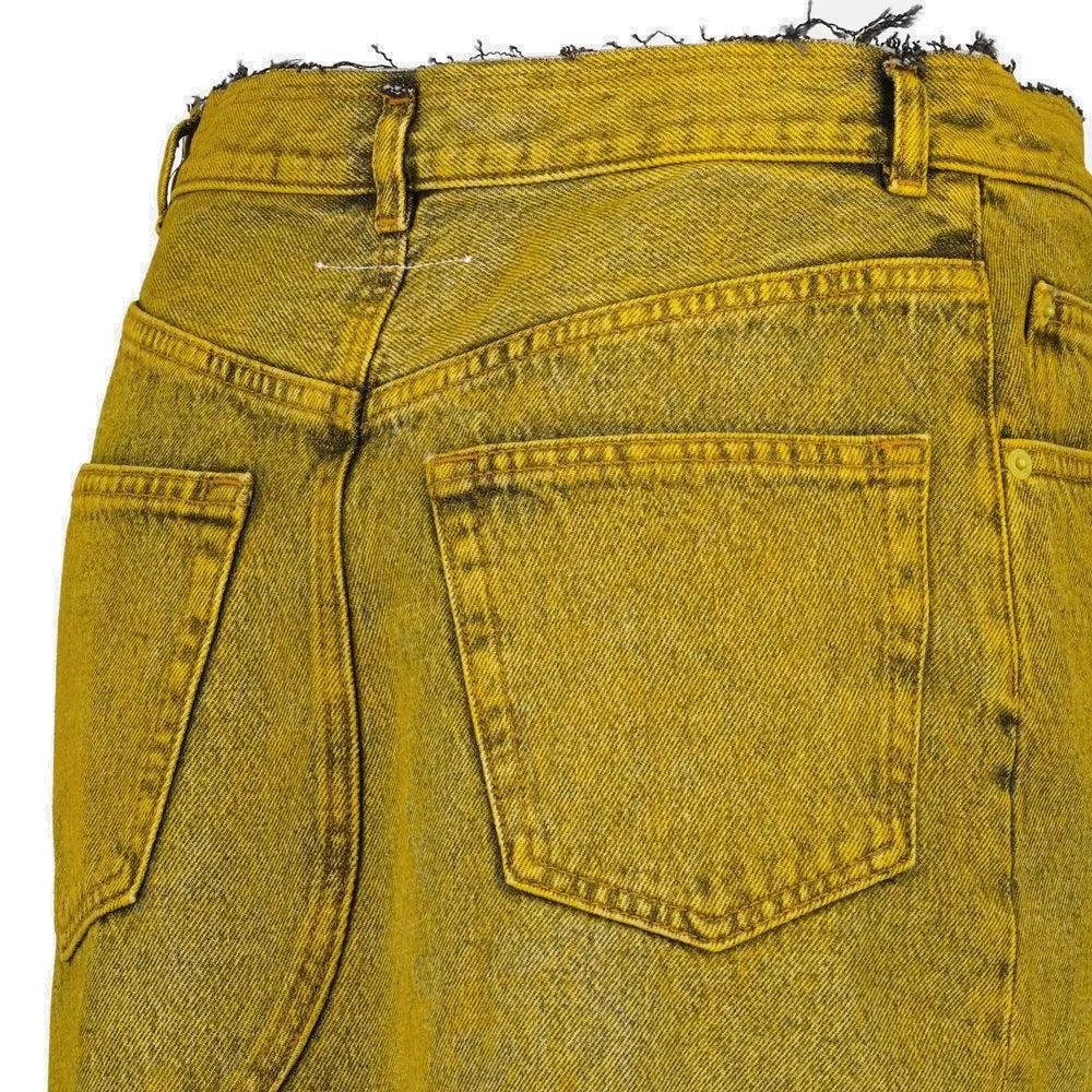 Straight Hem Denim Maxi Skirt