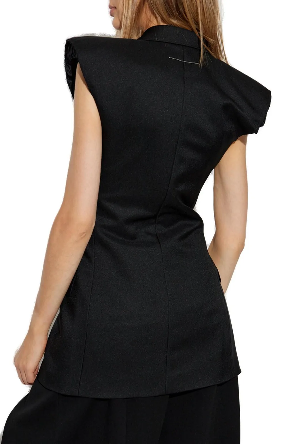 Sleeveless Raw-Cut Edge Waistcoat