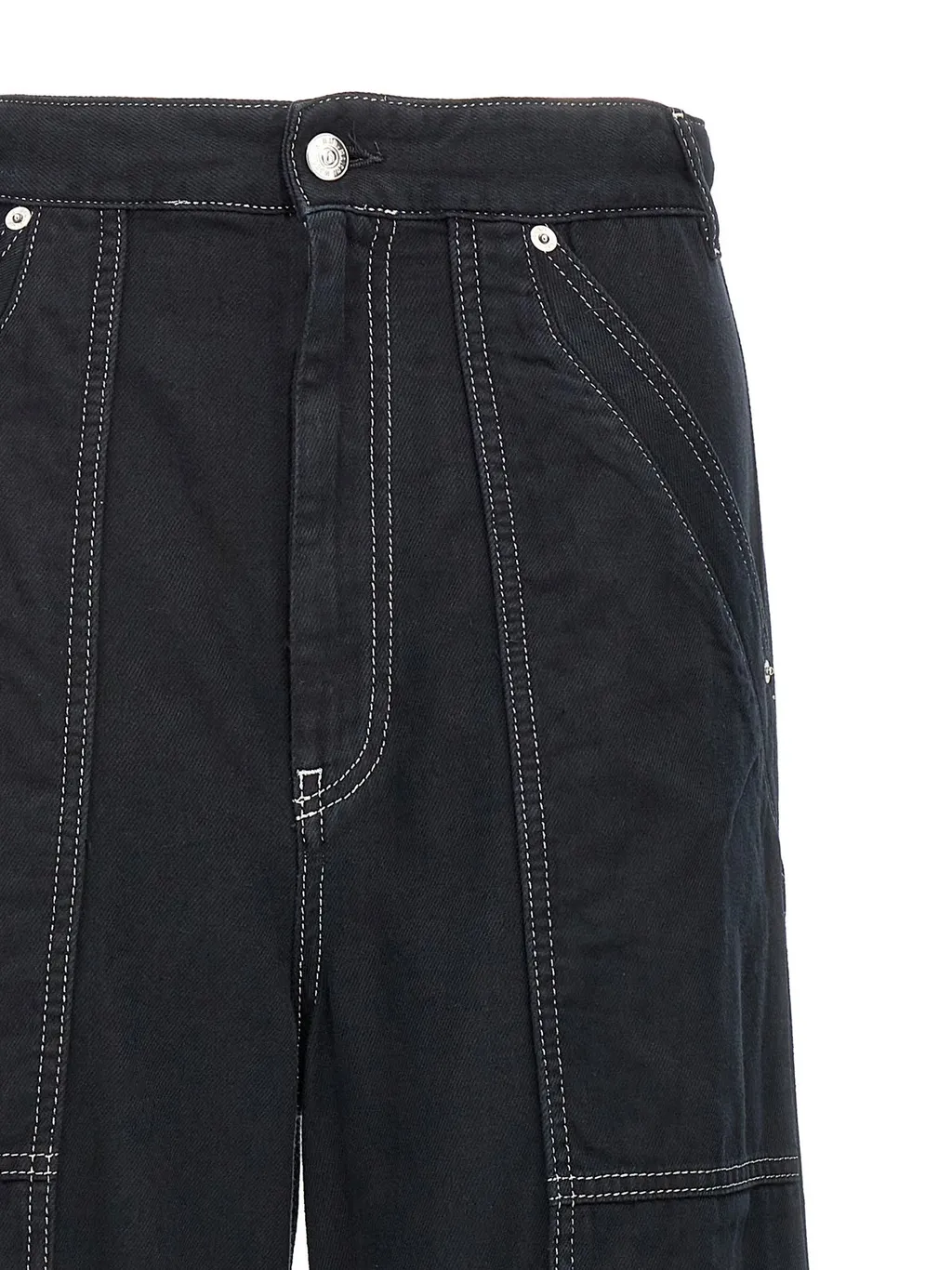 Wide Leg Panelled Jeans