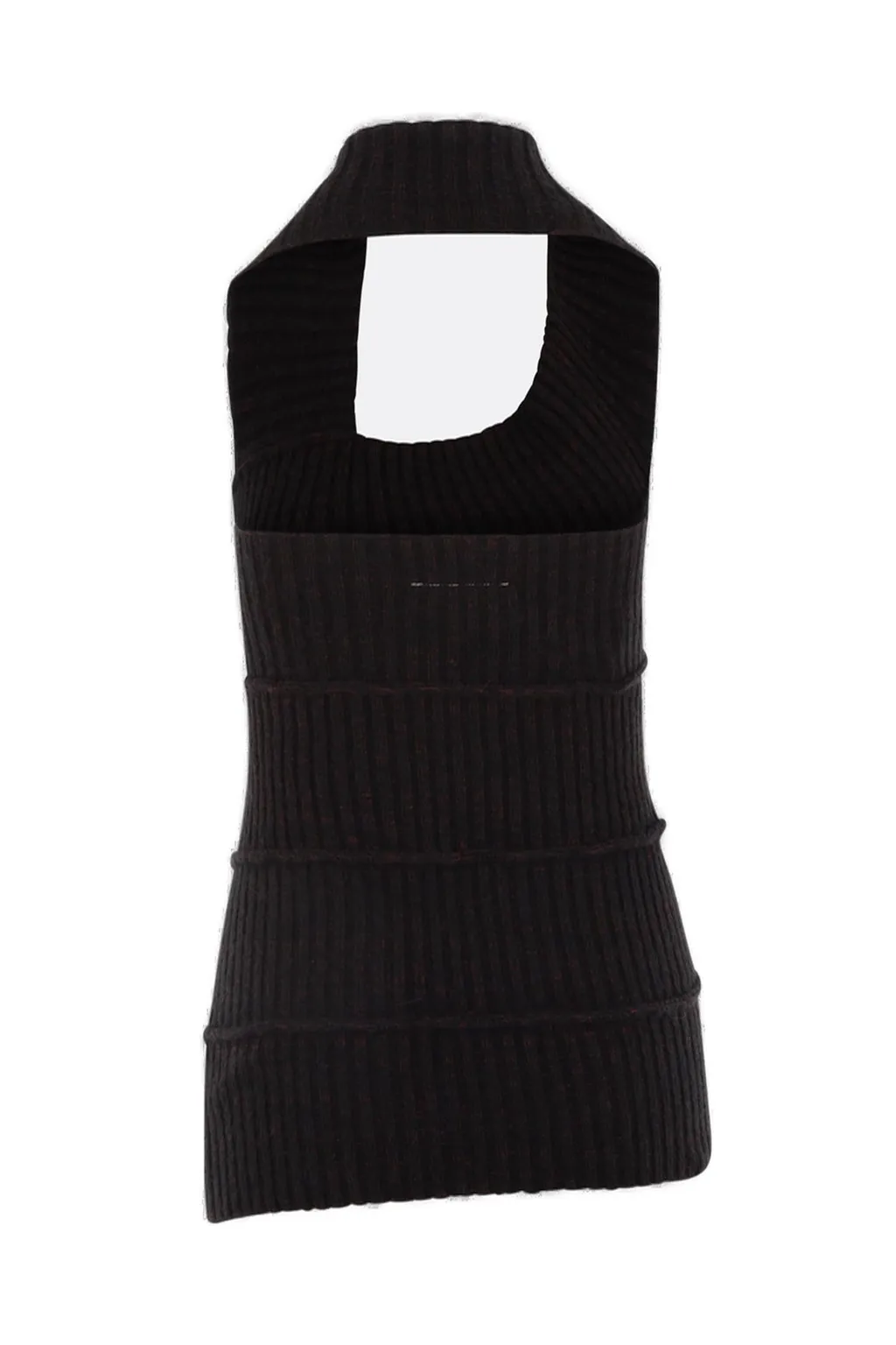 Cut Out Detailed Asymmetric Knitted Top