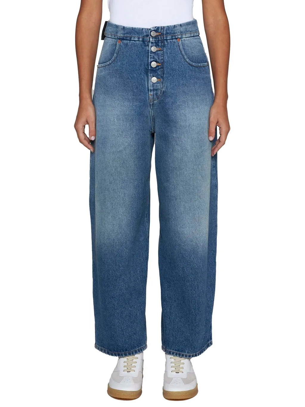 Logo Patch Wide-Leg Jeans