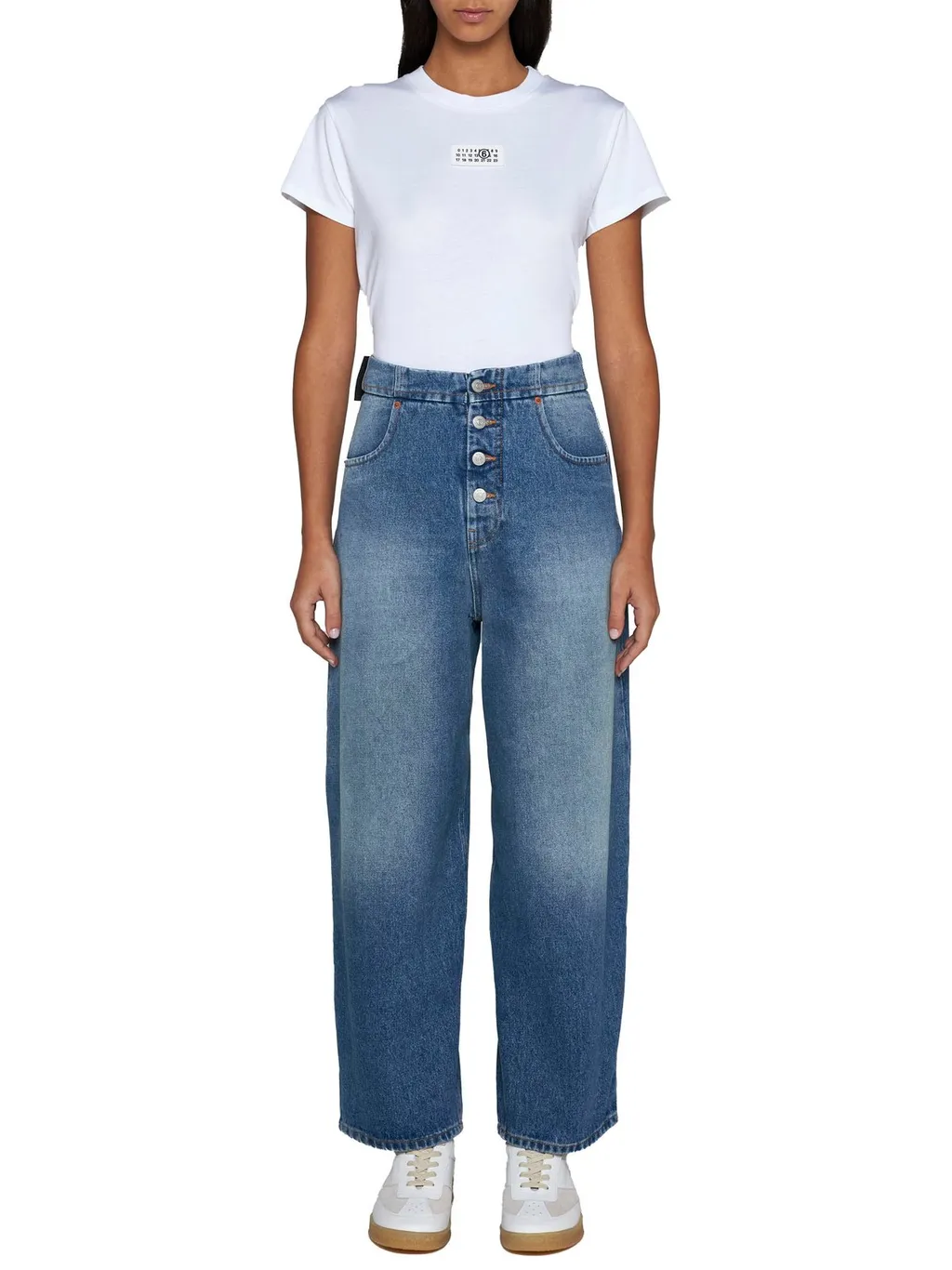 Logo Patch Wide-Leg Jeans