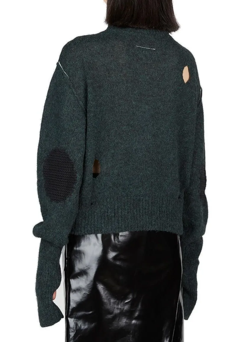 Cut-Out Distressed Sweater