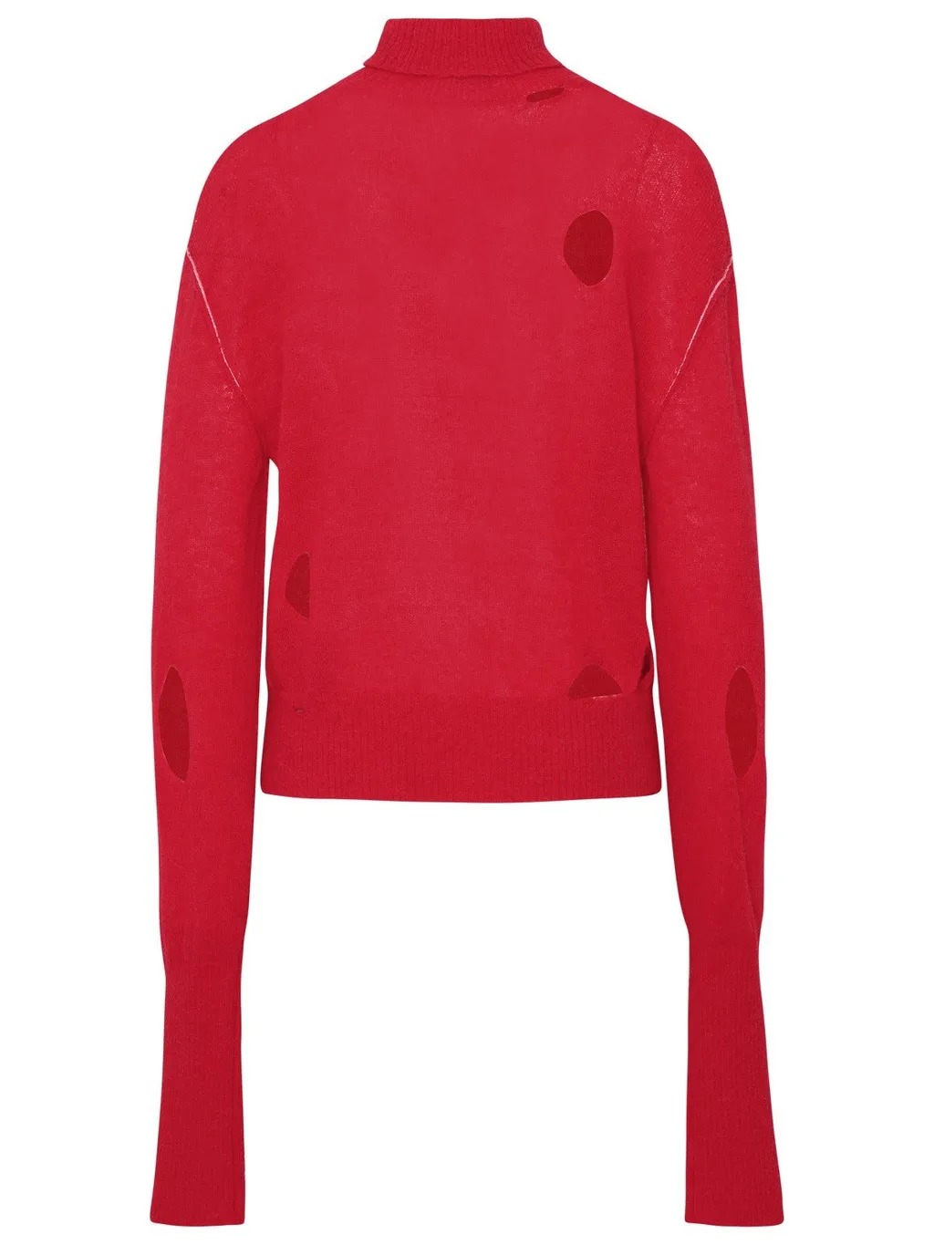 Distressed Turtleneck Knitted Sweater