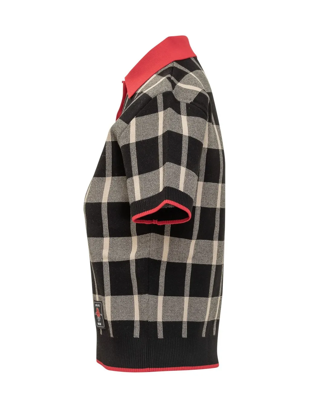 Checked Button Detailed Kitted Top