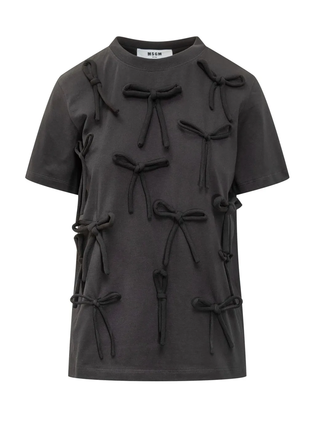 Bow-Embellished Crewneck T-Shirt