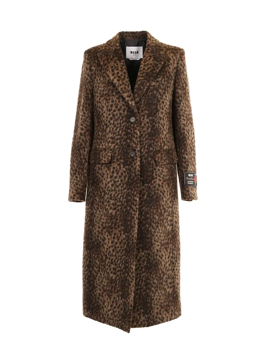 Print Single Breasted Long Coat
