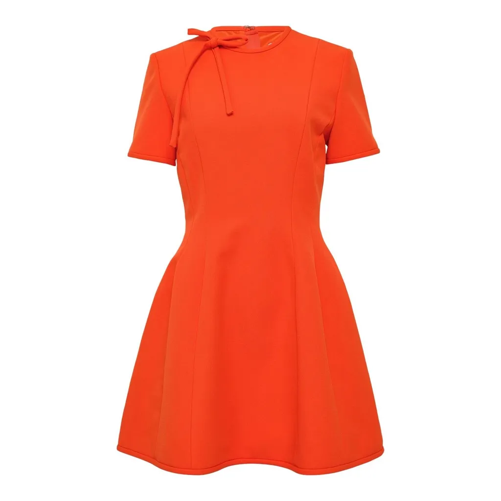 Bow Detailed Cady Minidress