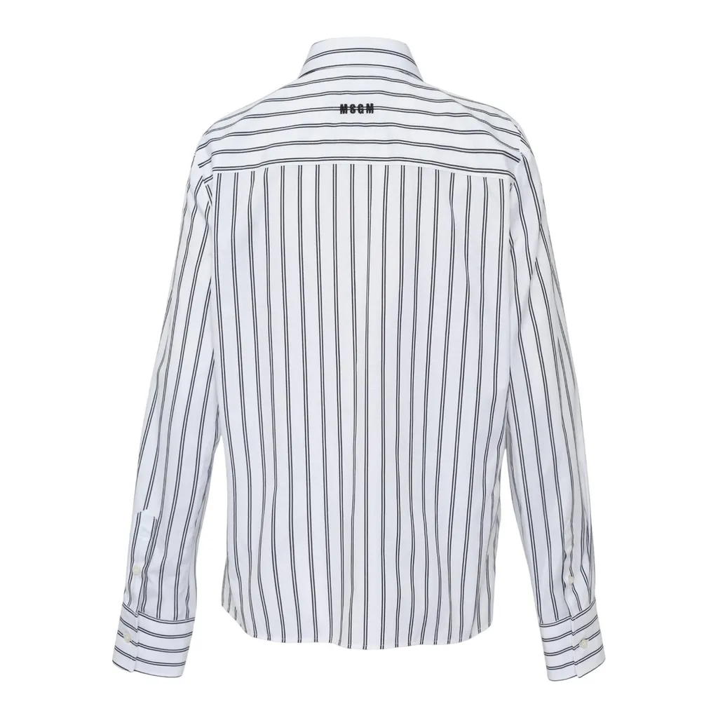 Long Sleeve Striped Bow-Detail Shirt