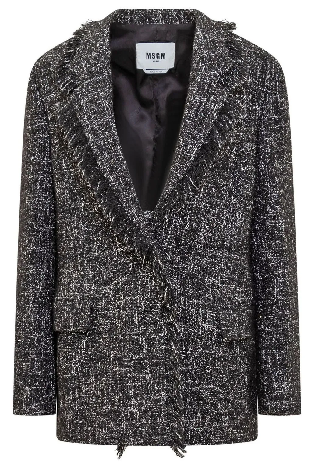 Fringed Tweed Blazer