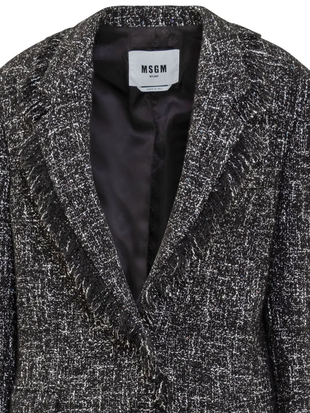 Fringed Tweed Blazer