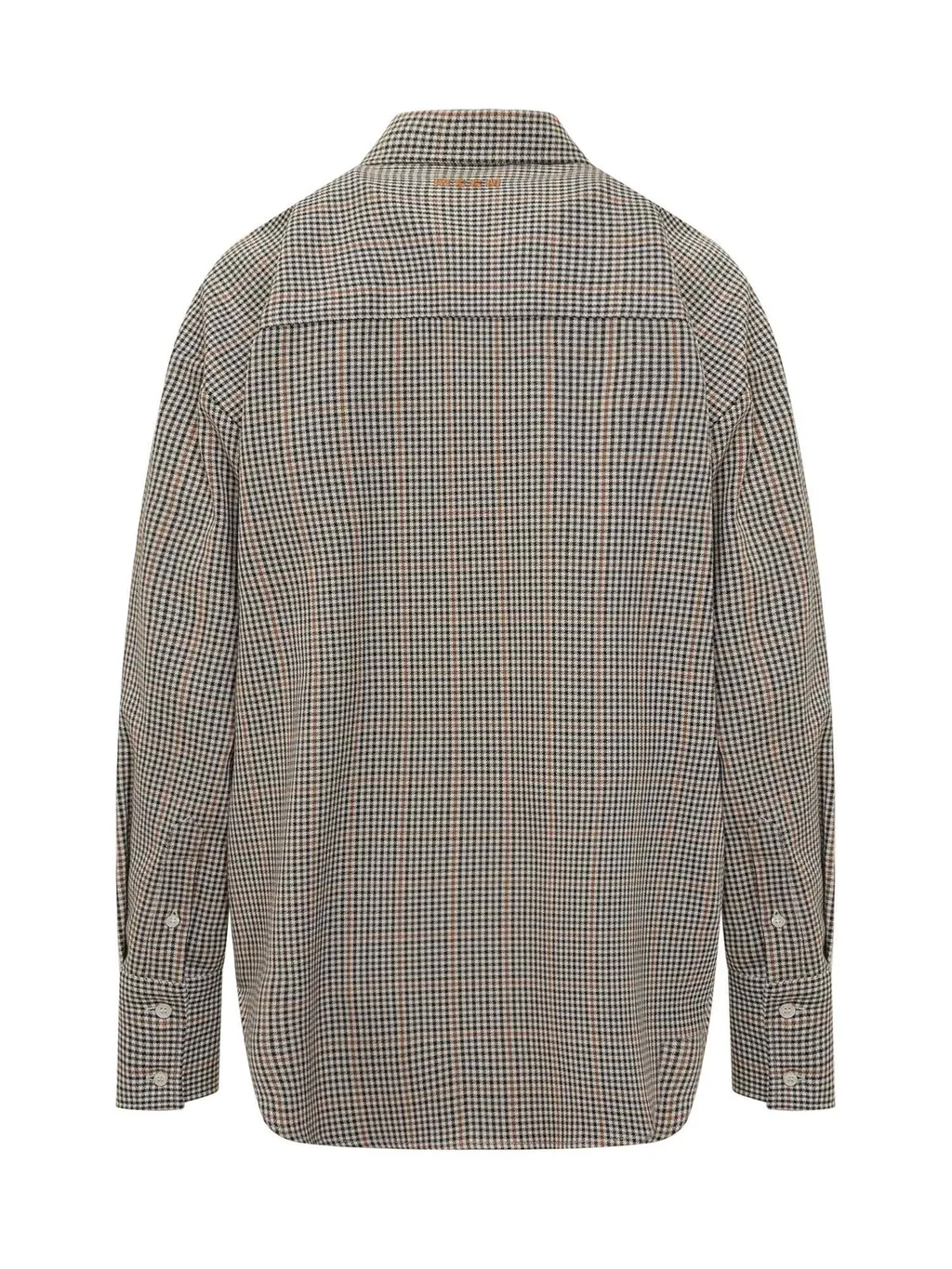 Long Sleeved Checked Embellished Shirt