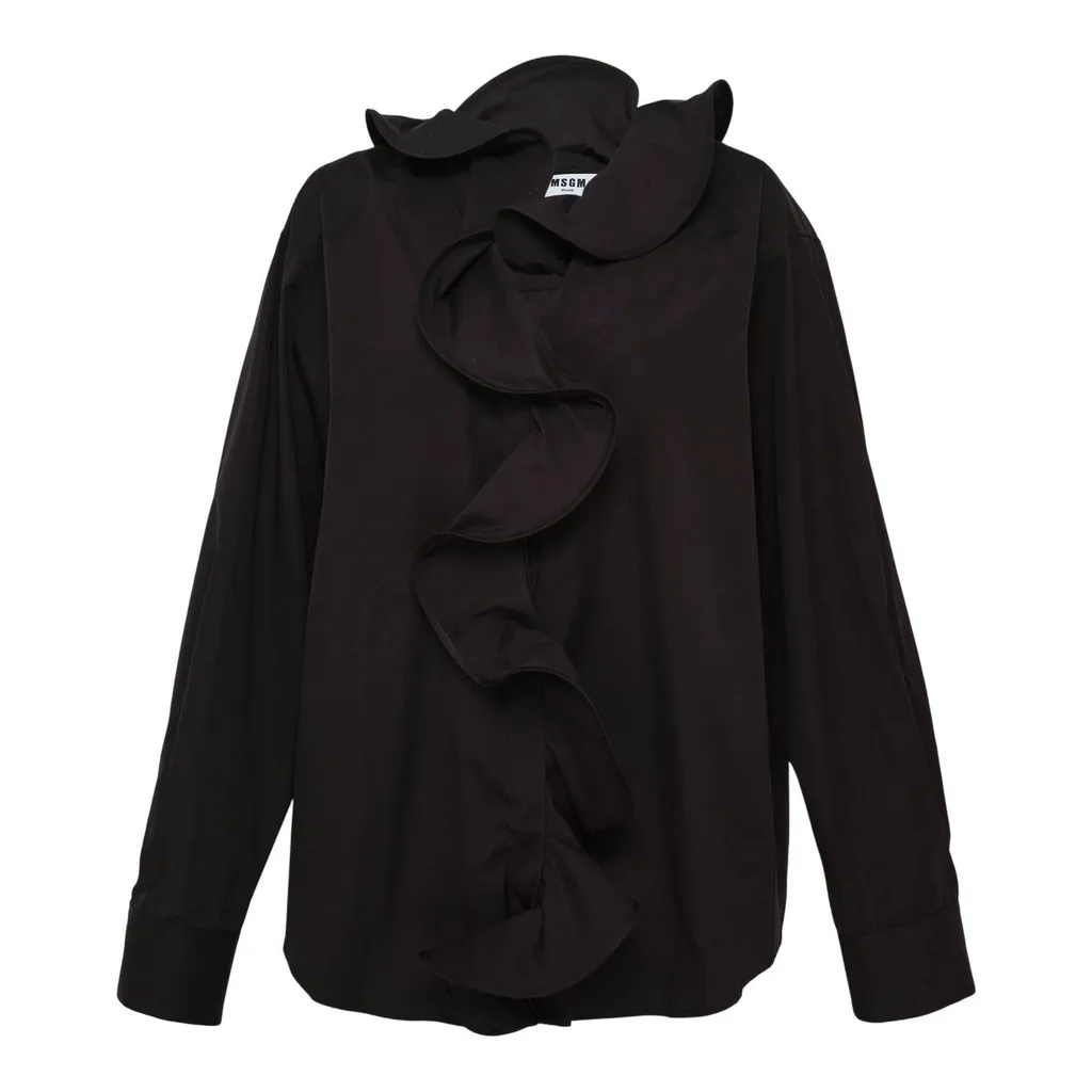 Ruffle Detailed Poplin Shirt