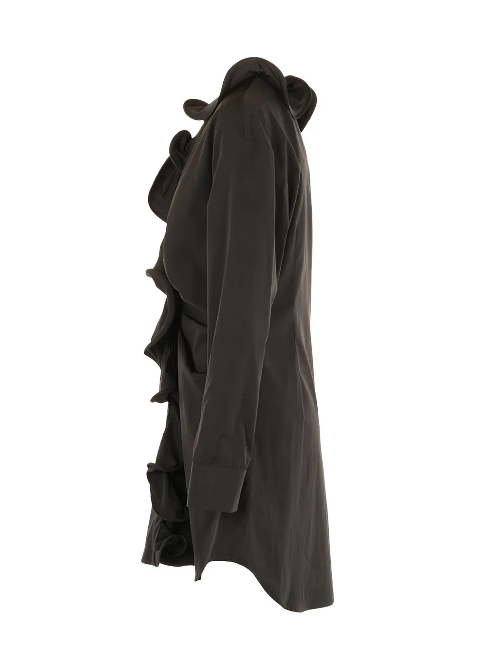 Ruffled Poplin Shirt Dress
