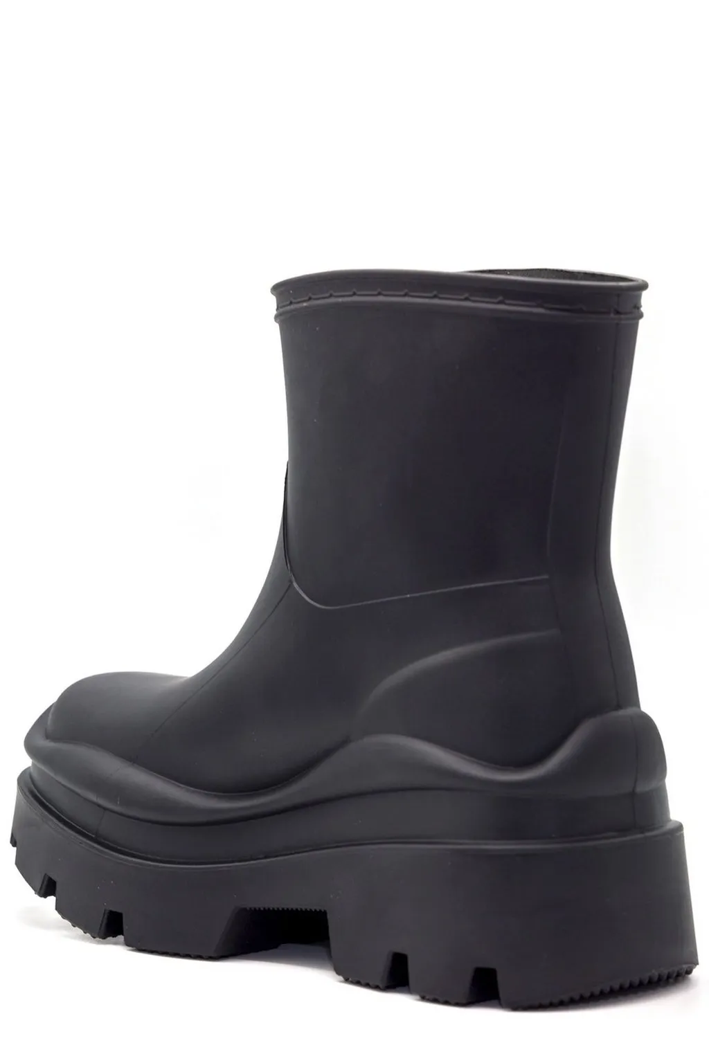Logo-Embossed Round-Toe Ankle Boots