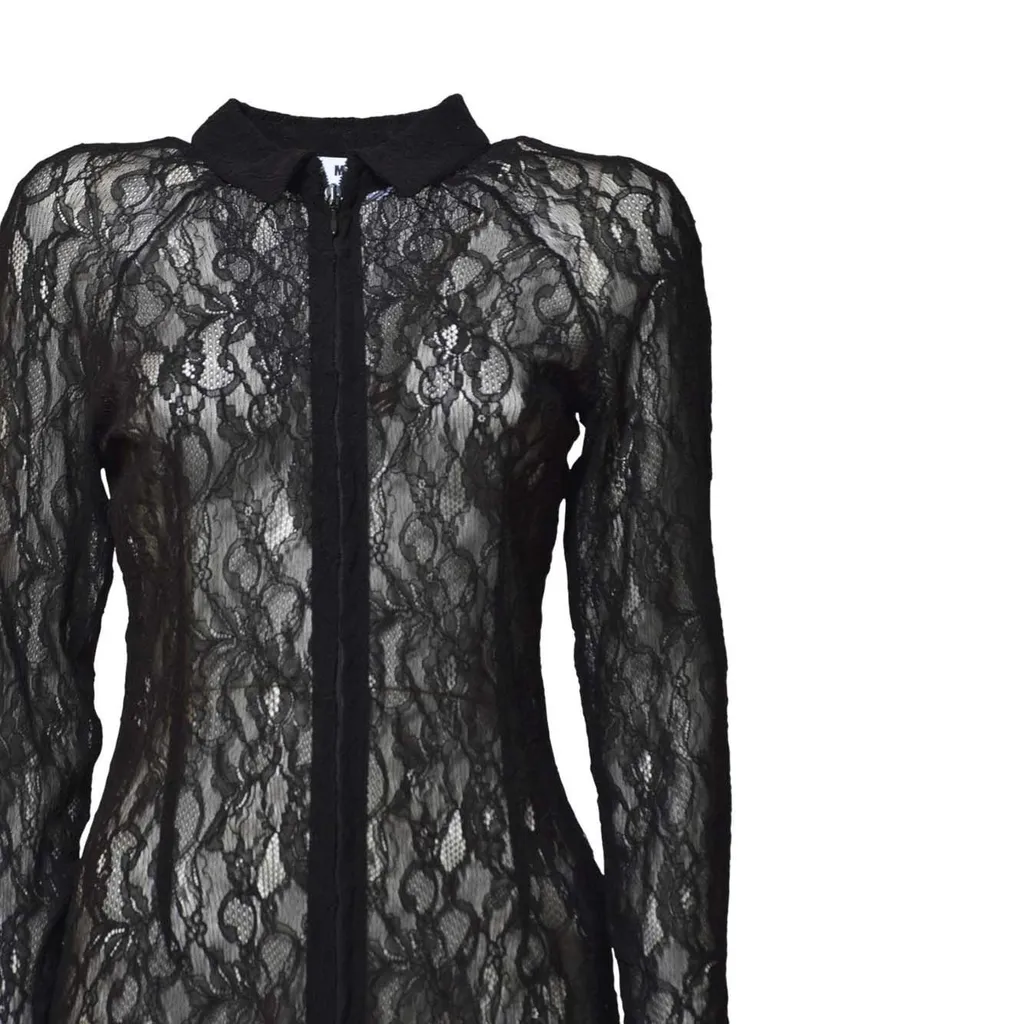 Floral Stretch Lace Zipped Shirt