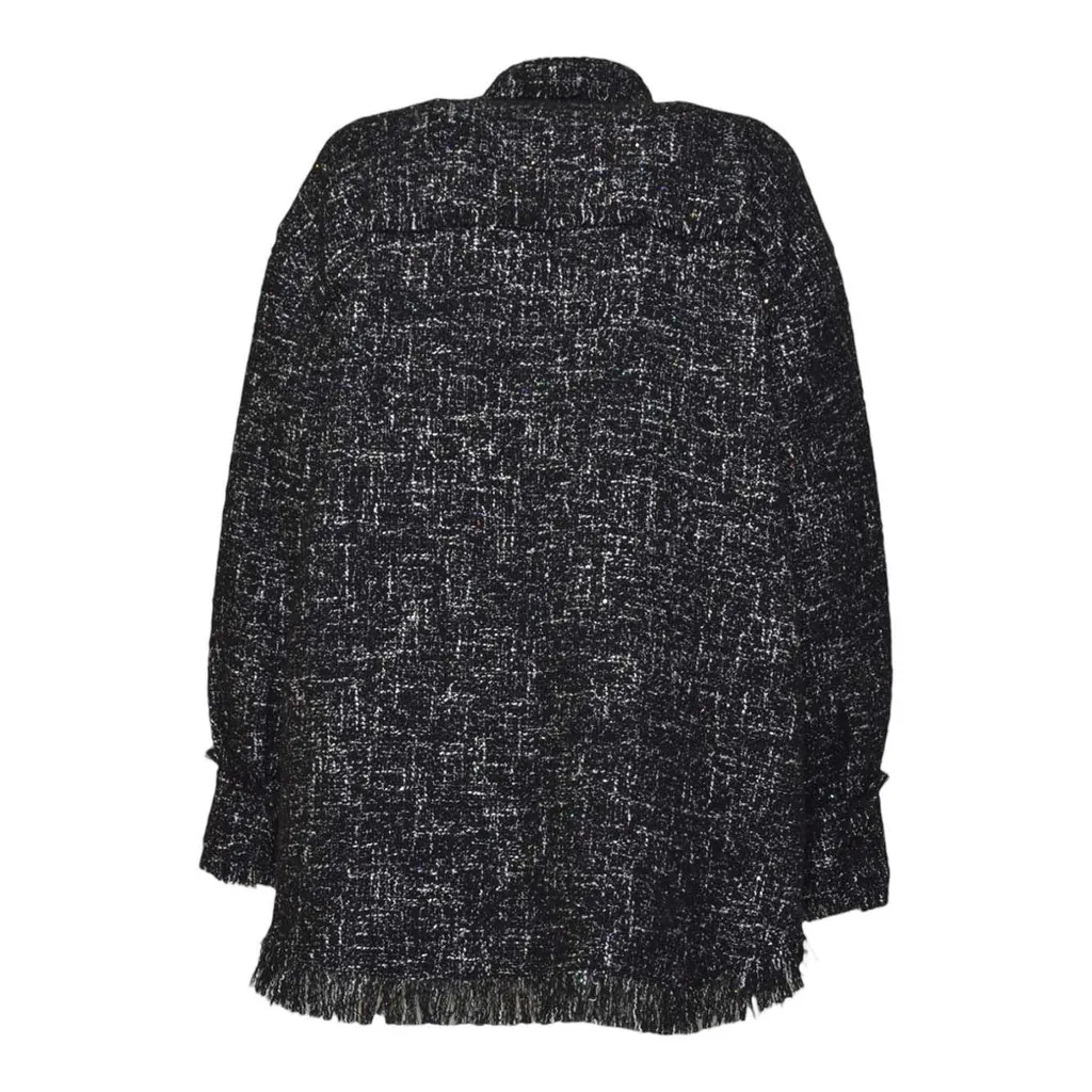 Long-Sleeved Fringed Edge Jacket