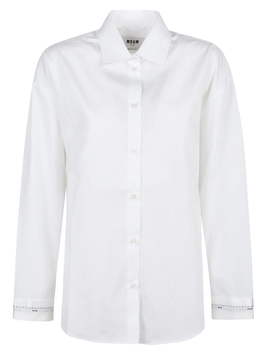 Logo-Detailed Curved Hem Shirt