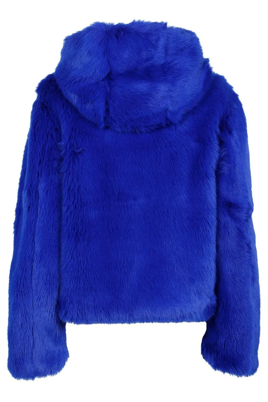Zip-Up Faux Fur Hooded Jacket