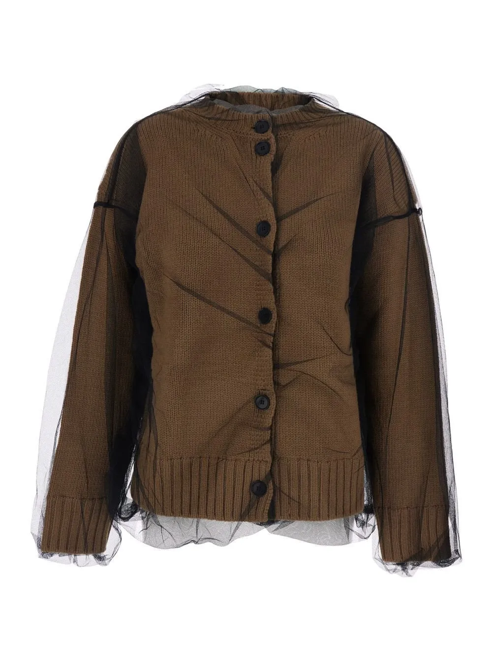 Sheer Layered Knitted Cardigan