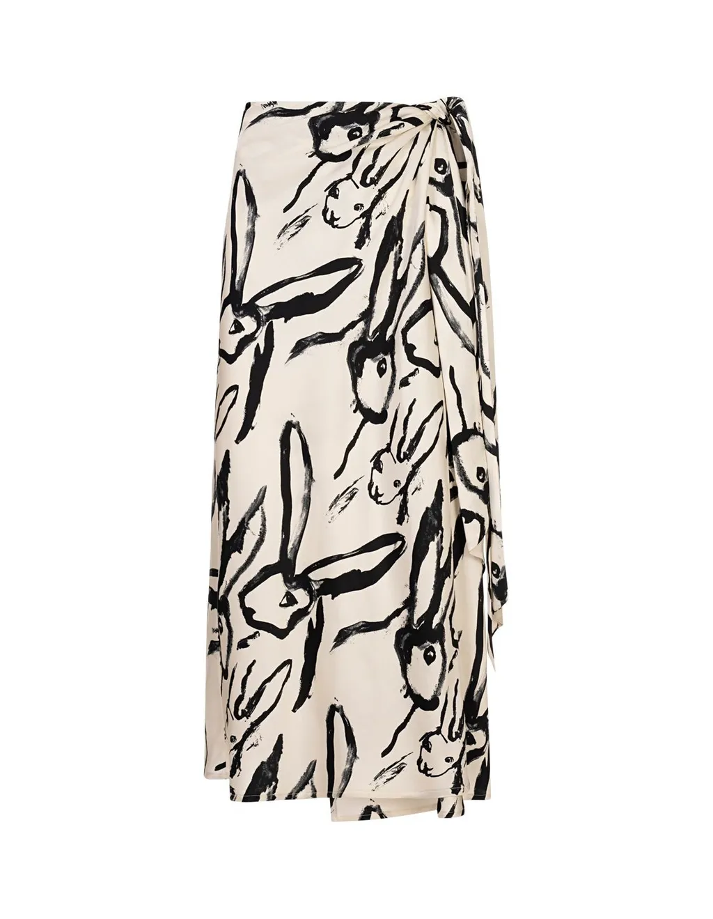 Rabbit Printed Midi Skirt