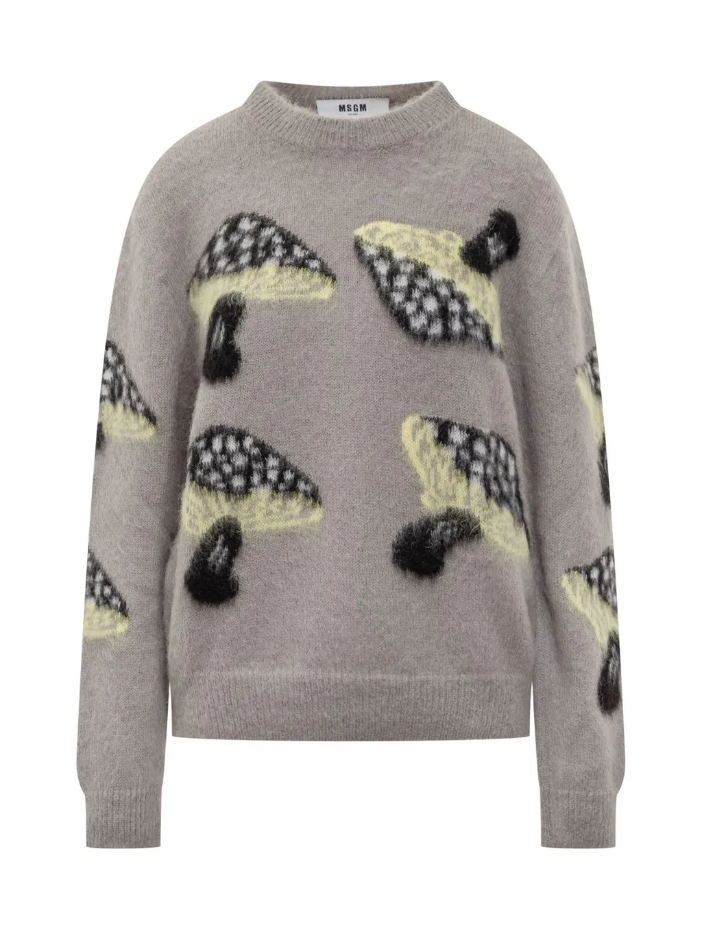 Mushroom Patterned Crewneck Jumper