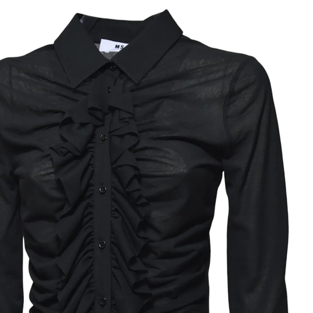 Long-Sleeved Ruffle Detailed Top