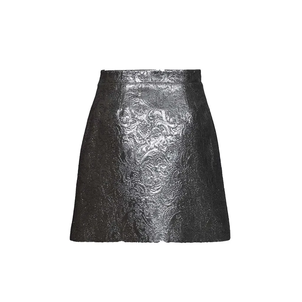 Patterned Jacquard High Waist Mini Skirt