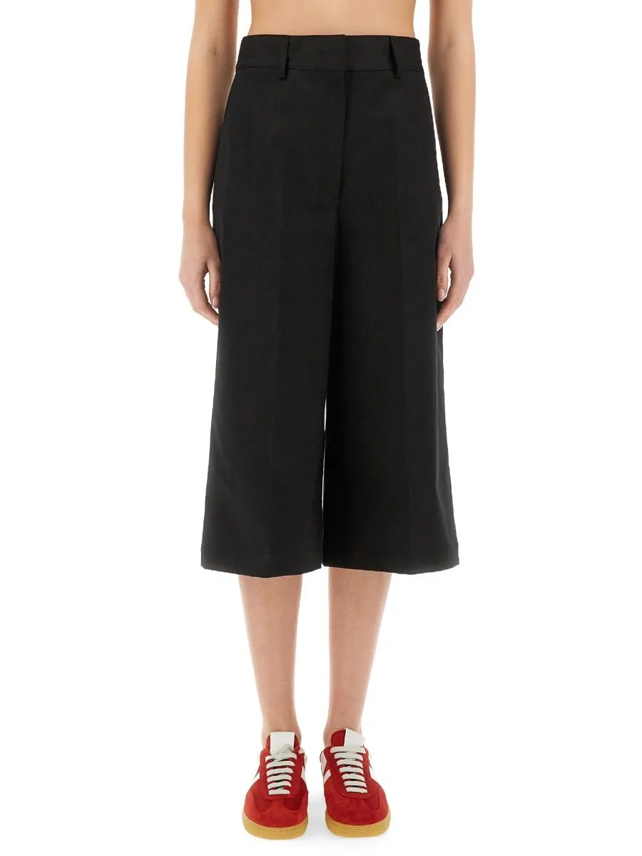 Wide-Leg Knee Length Bermuda Shorts