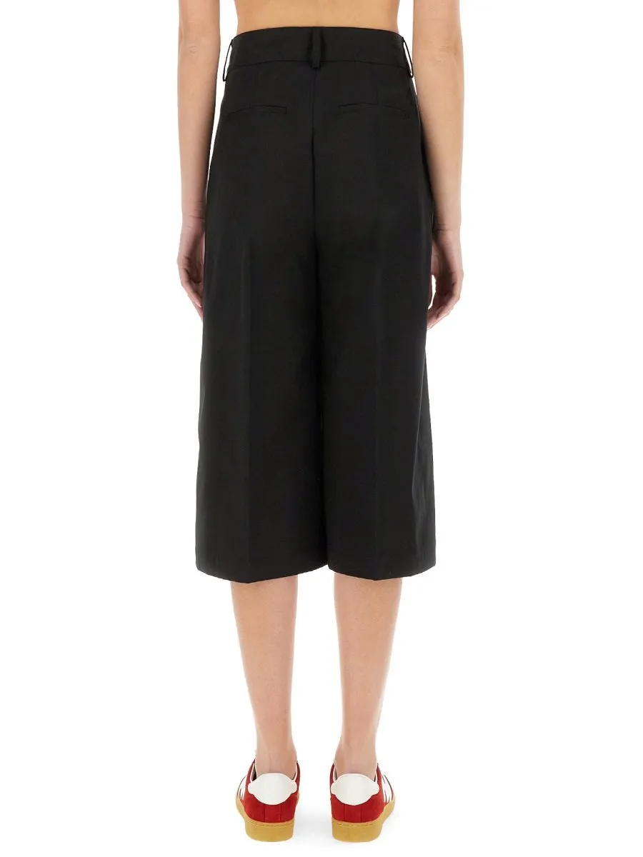 Wide-Leg Knee Length Bermuda Shorts