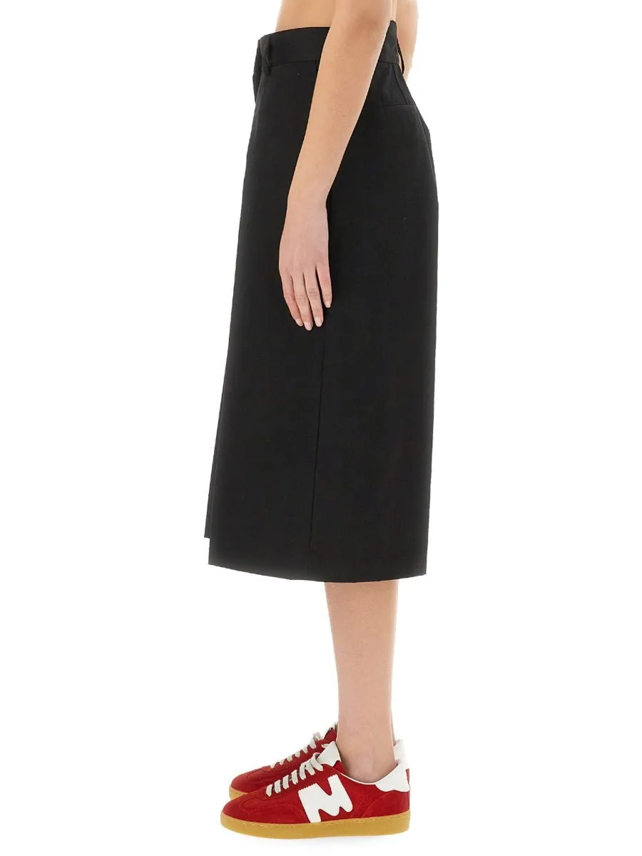 Wide-Leg Knee Length Bermuda Shorts