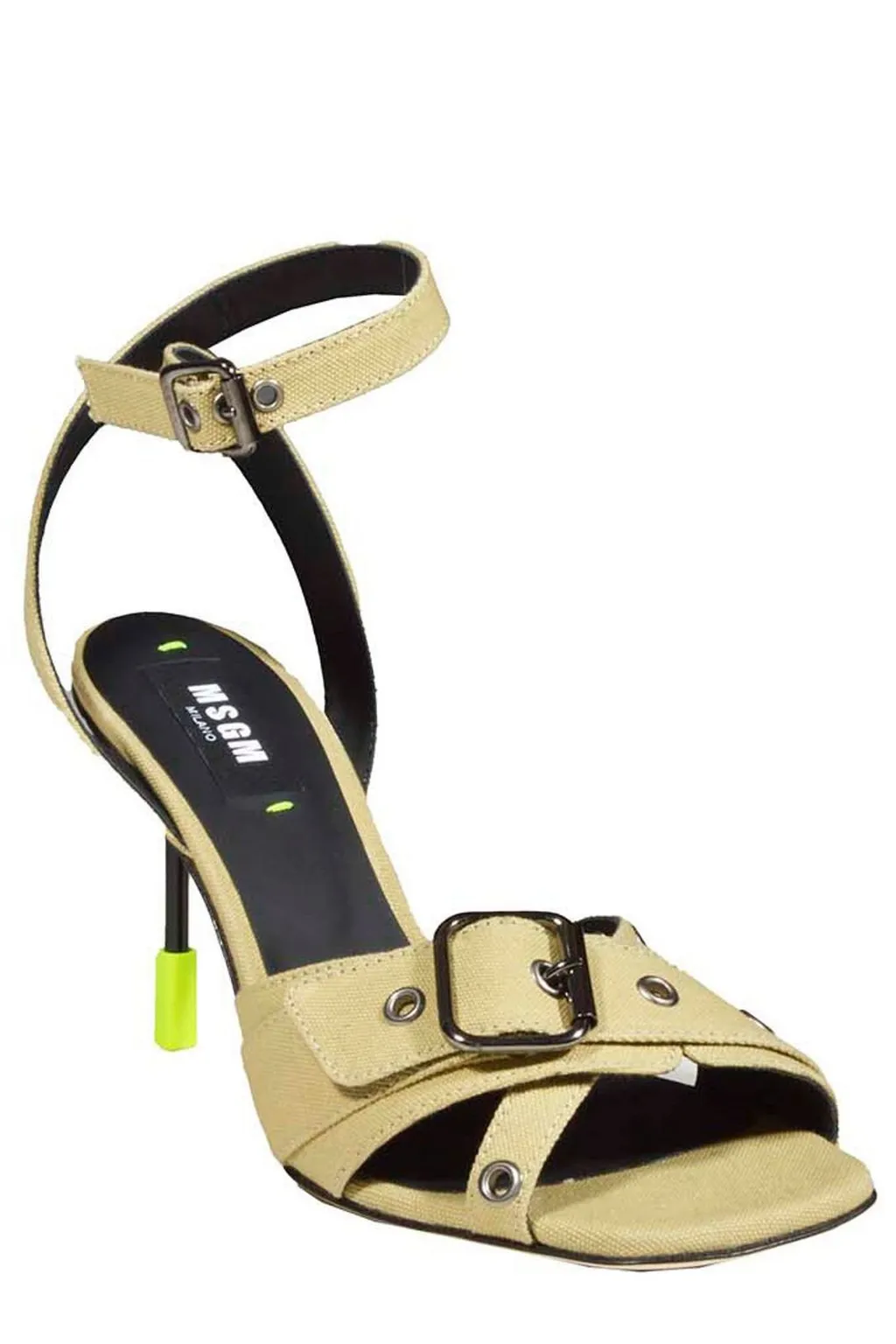 Buckle-Detailed Ankle Strap Sandals