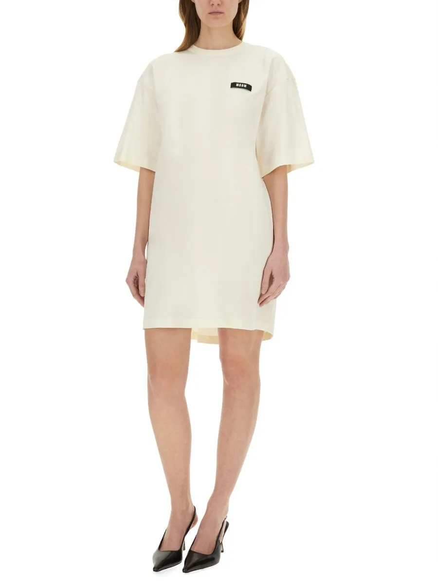 Logo Patch Drawstring Dress