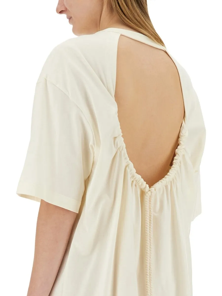 Logo Patch Drawstring Dress