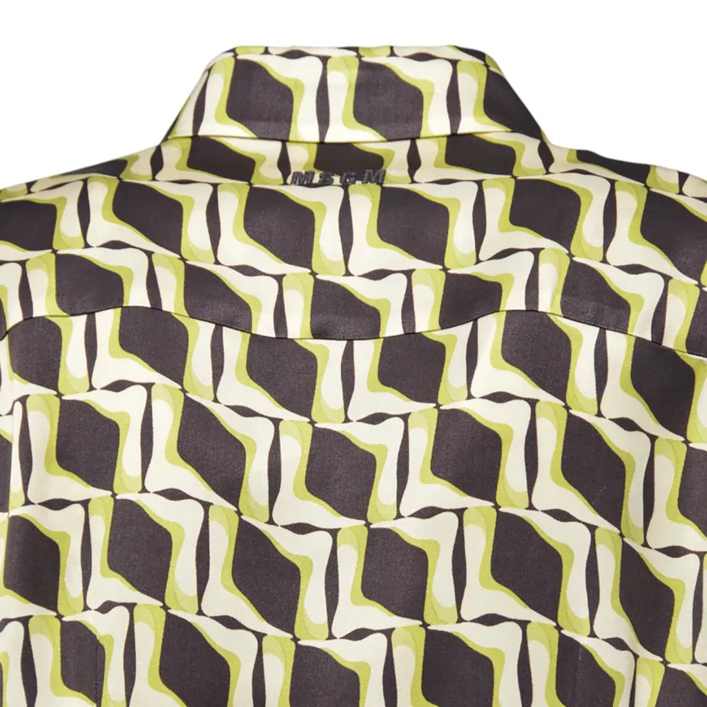 Geometric Printed Long-Sleeved Shirt