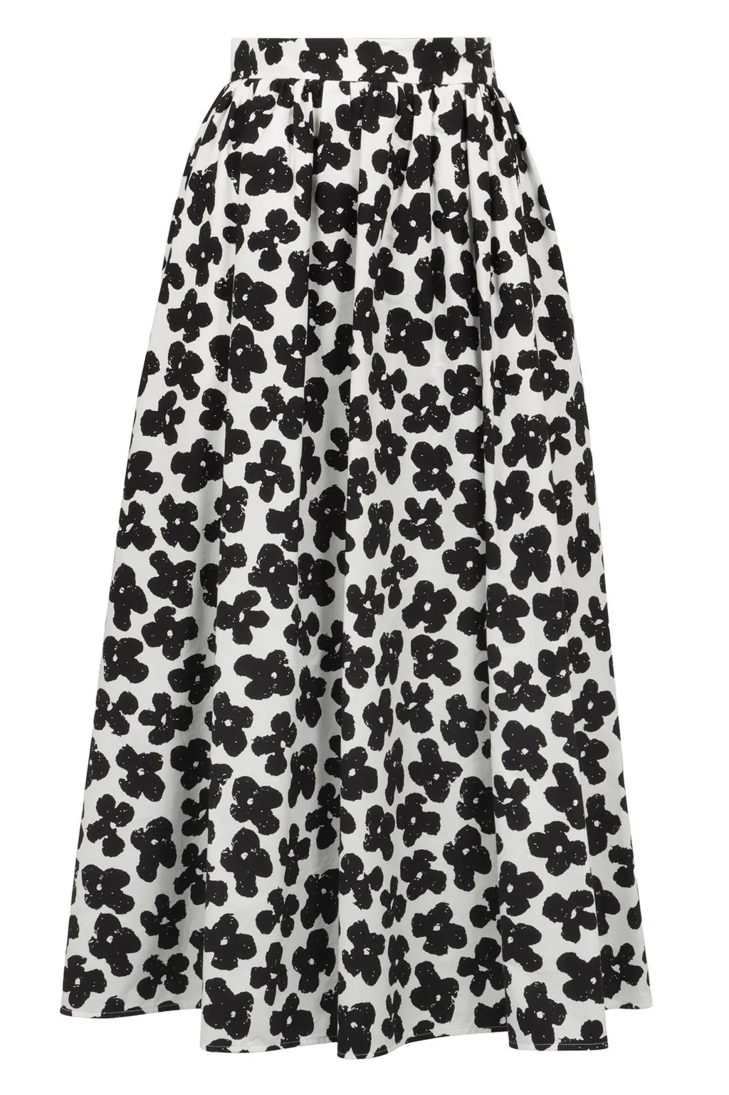Floral-Print Pleated Maxi Skirt
