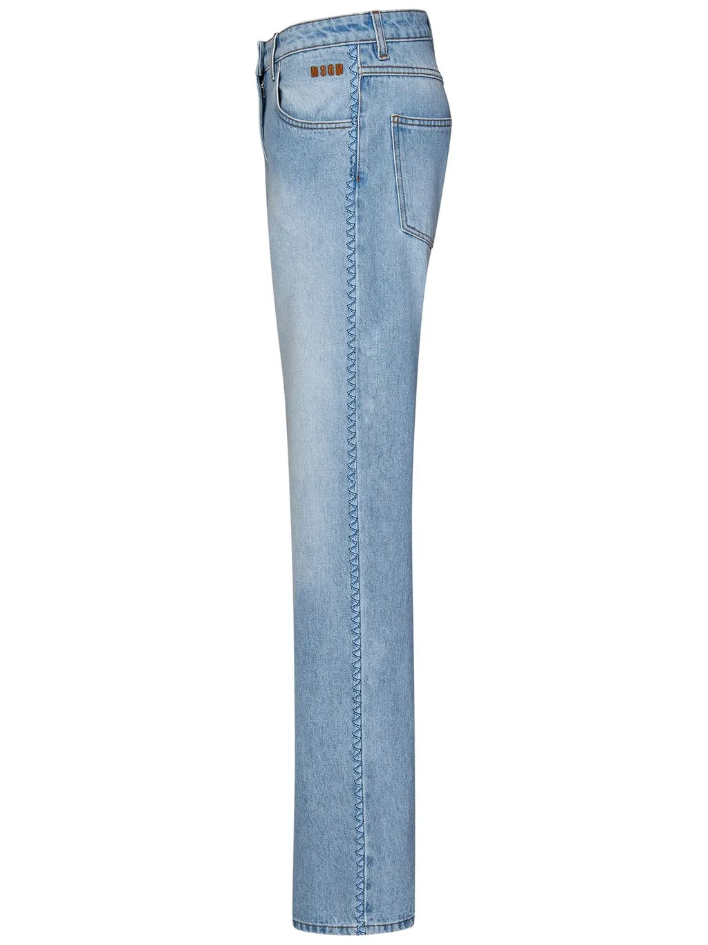 Grosgrain Trim Detailed Straight Leg Jeans