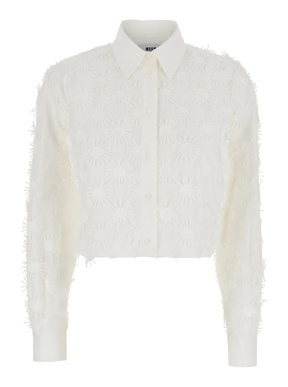 Embroidered Detail Cropped Shirt