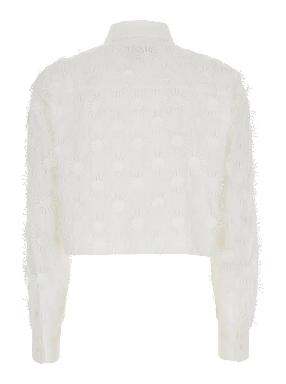 Embroidered Detail Cropped Shirt