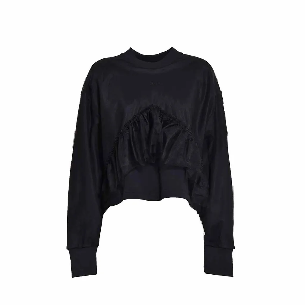 Ruffled Crewneck Sweatshirt