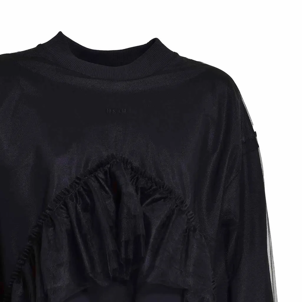 Ruffled Crewneck Sweatshirt