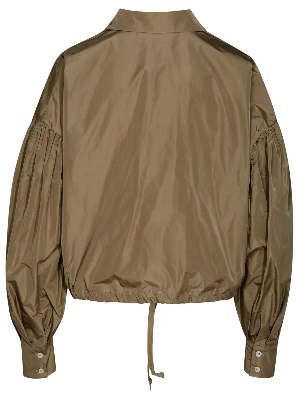 Drawstring-Hem Puff-Sleeved Shirt