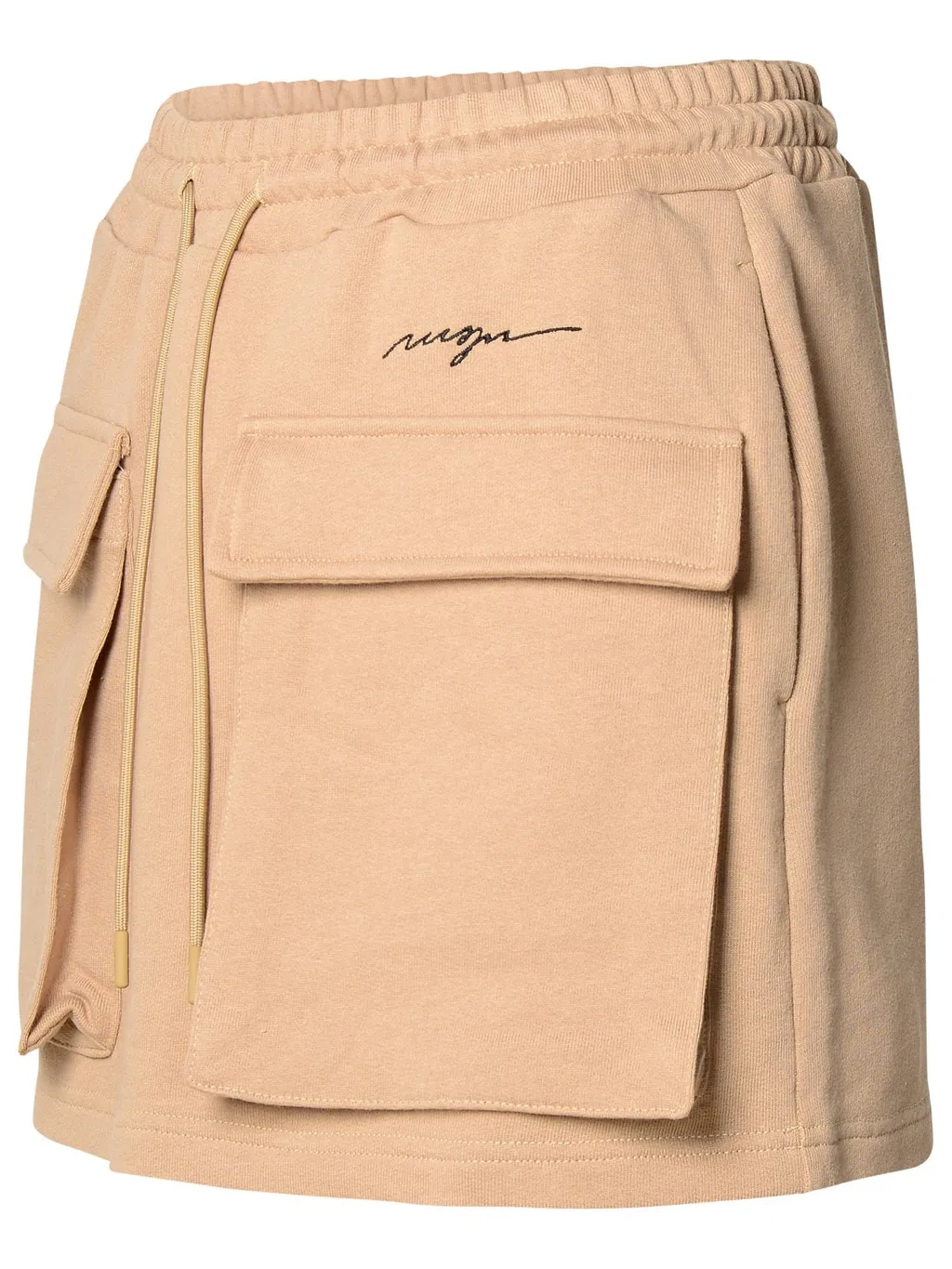 Logo Embroidered Drawstring Mini Skirt