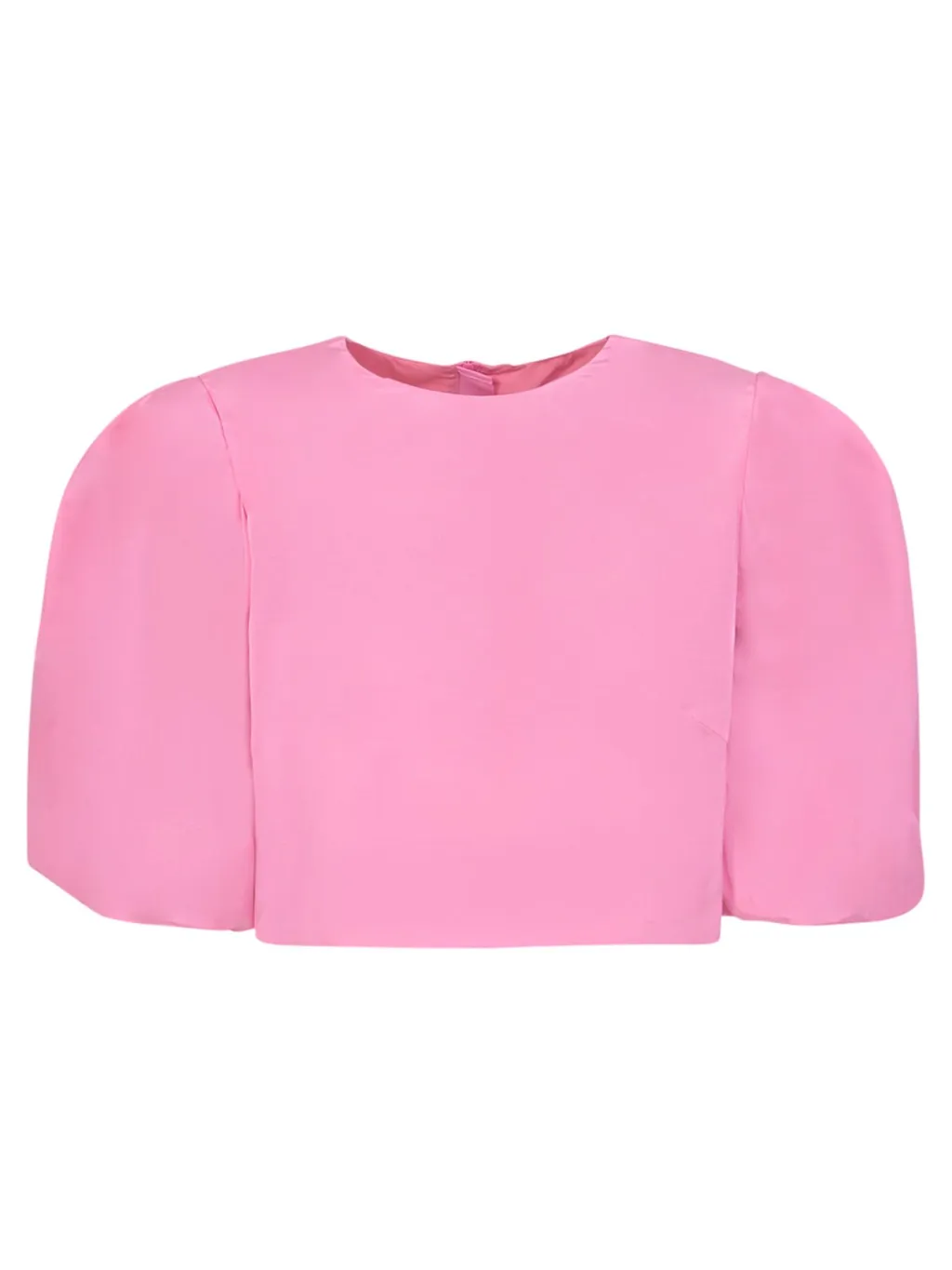 Puff-Sleeved Cropped Blouse