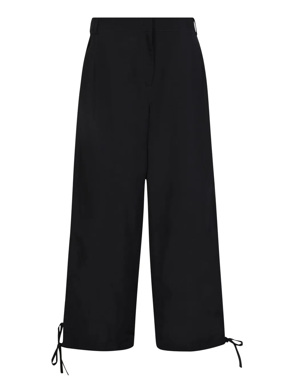 Elasticated-Ankles Wide-Leg Trousers